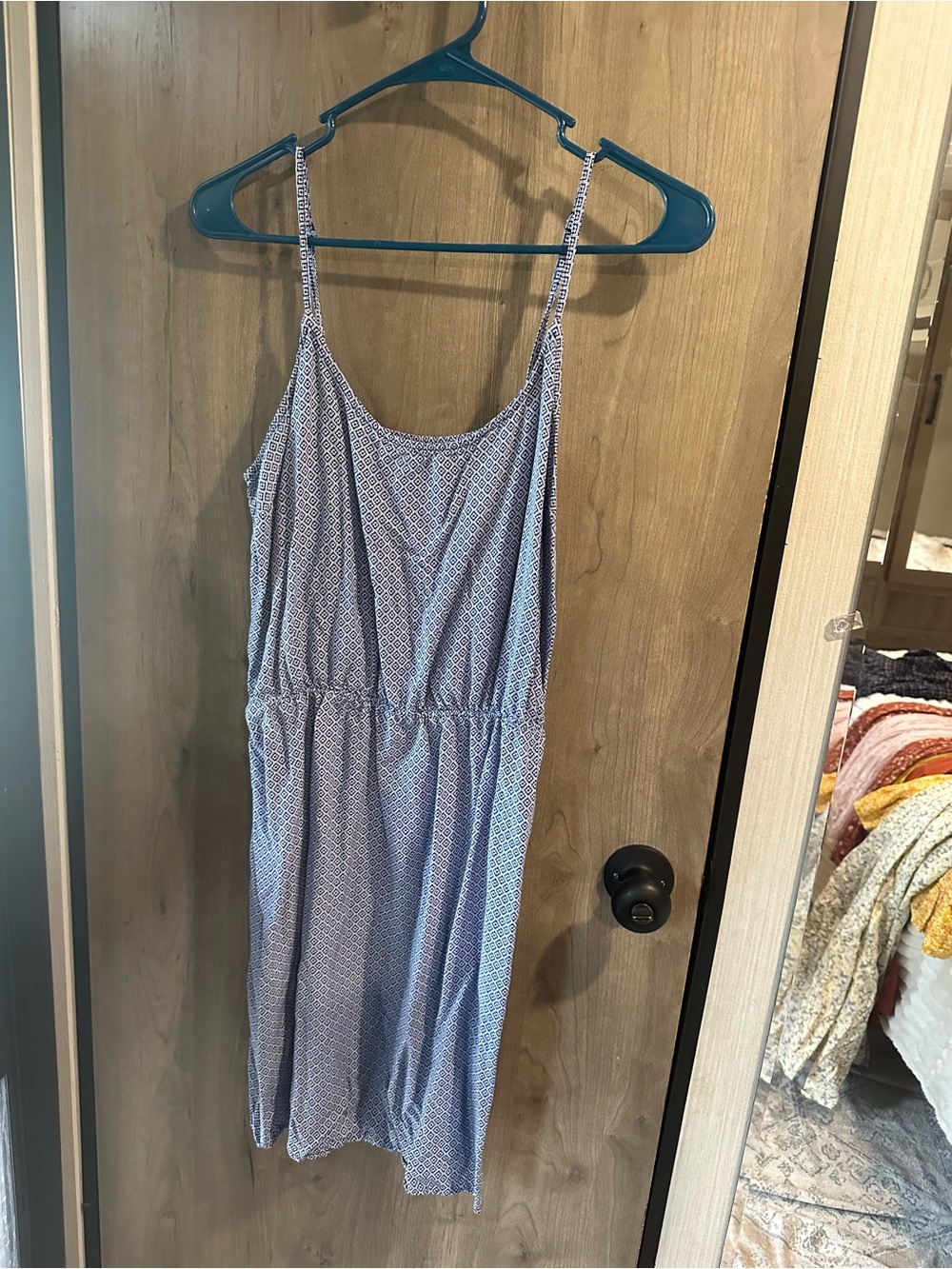 Old Navy Blue Patterned Midi Dress